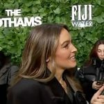 Emily's black tuxedo blazer dress on Access Hollywood