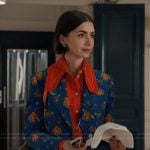 Emily’s blue floral print blazer on Emily in Paris