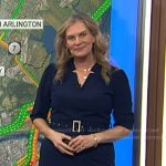 Emily’s navy belted sheath dress on Today