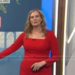 Emily's red square neck sheath dress on Today