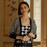 Emily’s sunglasses print bodysuit on Emily in Paris