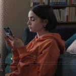 Emily’s orange oversized hoodie on Emily in Paris