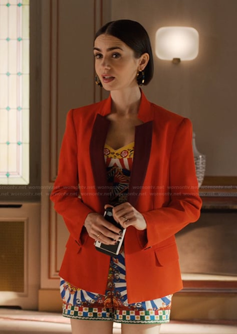 Emily’s printed bustier top by Emily in Paris on Emily in Paris