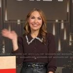 Lori’s brown embellished collar cardigan on Good Morning America