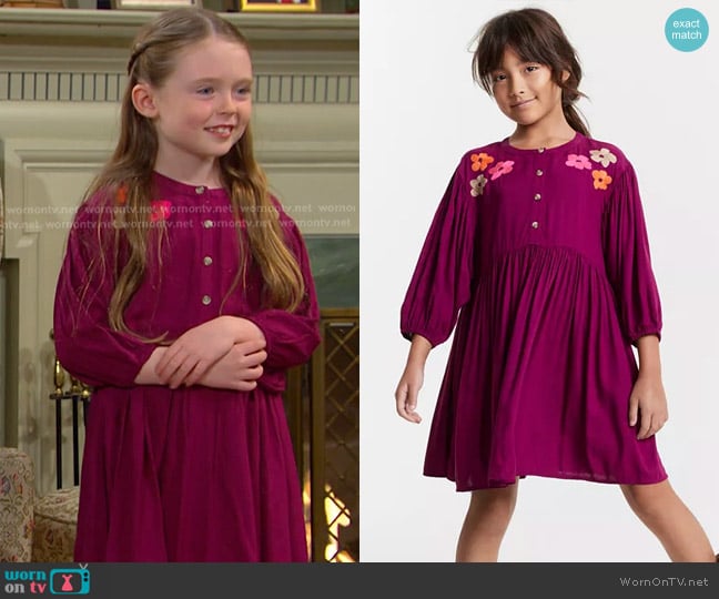 Epic Threads Girls Funky Flowers Embroidered Dress worn by Charlotte DiMera (Oakley Rondou) on Days of our Lives