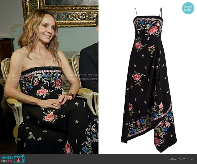 Philippine Leroy-Beaulieu’s black floral embroidered dress on Today