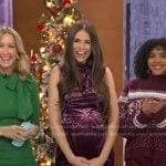 Erica Wark’s purple velvet dress on Good Morning America
