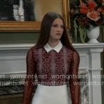 Esme's red and white lace dress on General Hospital
