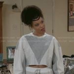 Eva's colorblock cropped sweatshirt on Beyond the Gates