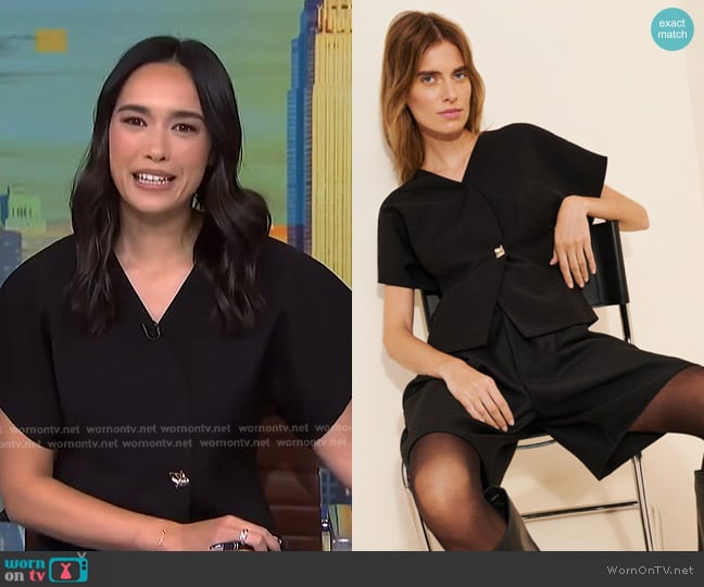 Extro & Vert Darcey Short Sleeve Jacket worn by Emilie Ikeda on NBC News Daily