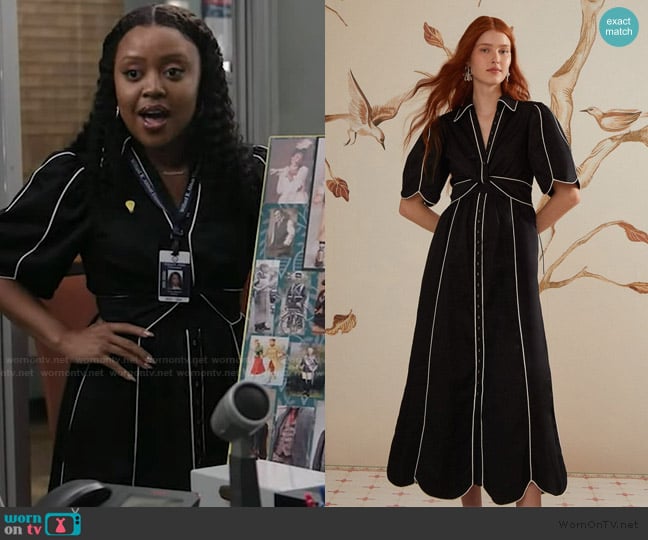 Farm Rio Twisted cotton midi dress worn by Janine Teagues (Quinta Brunson) on Abbott Elementary