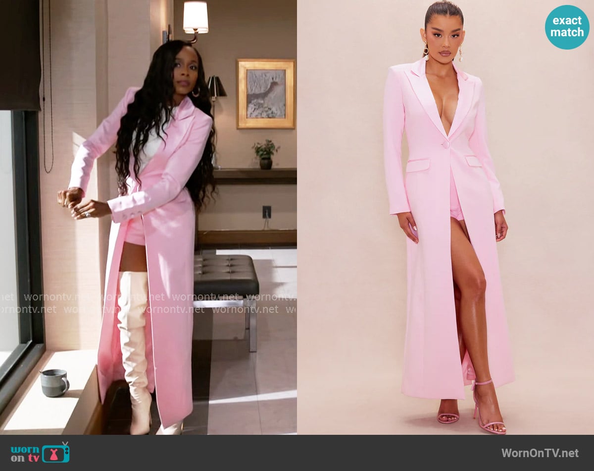 Fashion Nova Margo Maxi Blazer Short Suit Set worn by Hayley Lawson (Marquita Goings) on Beyond the Gates