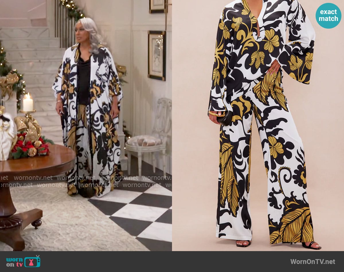 Fashion Nova Solana Satin Pant Set worn by Anita Dupree (Tamara Tunie) on Beyond the Gates