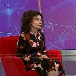 Dr. Gail Saltz’s black print long sleeve dress on NBC News Daily