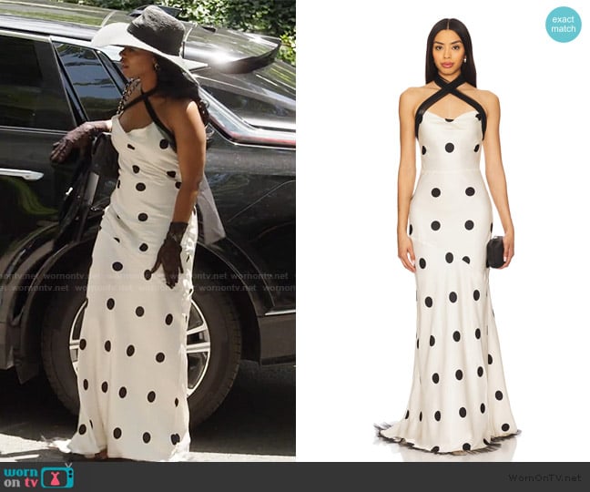 For Love and Lemons Dorothy Dot Gown worn by Wendy Osefo on The Real Housewives of Potomac