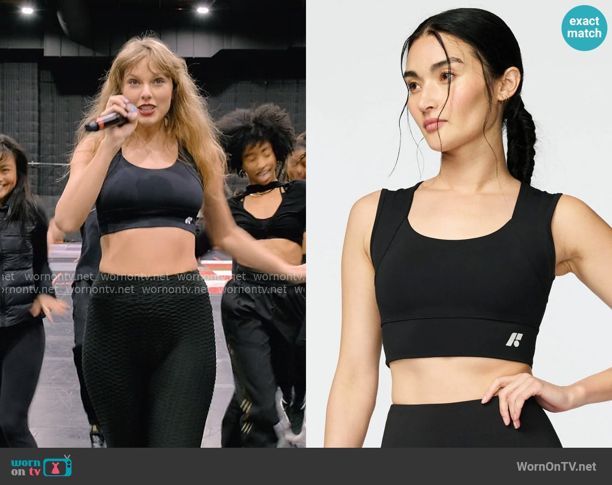 Taylor Swift’s black sports bra on The End of an Era