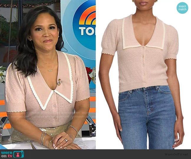 Frame The Cashmere Sailor Sweater worn by Laura Jarrett on Today