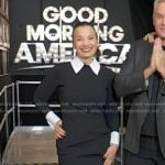 Fran Drescher’s black collared sheath dress on Good Morning America