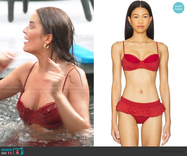 Salley’s red ruffle bikini top on Southern Charm Salley’s red ruffle bikini top on Southern Charm