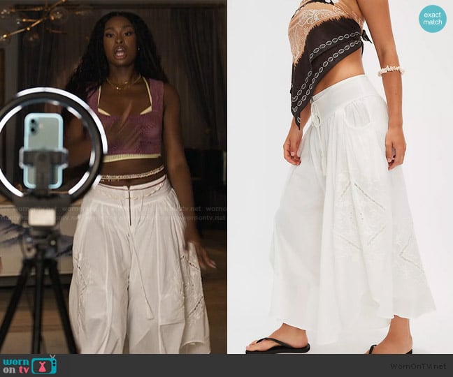 Free People Del Mar Pants worn by Hilary Banks (Coco Jones) on Bel-Air