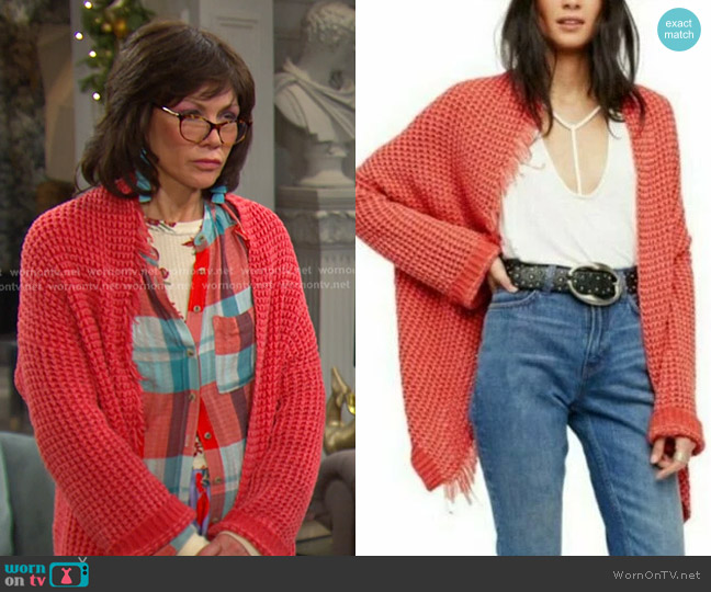 Free People I’ll Be Around Cardigan worn by Susan Banks (Stacy Haiduk) on Days of our Lives