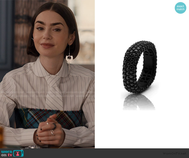 Fullord Ghost Ring in Black worn by Emily Cooper (Lily Collins) on Emily in Paris