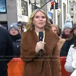 Jenna’s brown fur wrap coat on Today