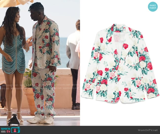 Fursac Light Flower-print Blazer worn by Julien (Samuel Arnold) on Emily in Paris