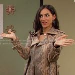 Gabi's beige snake print coat on Days of our Lives