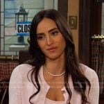 Gabi's pink diamond knit dress and cardigan on Days of our Lives