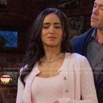 Gabi’s pink diamond knit dress and cardigan on Days of our Lives