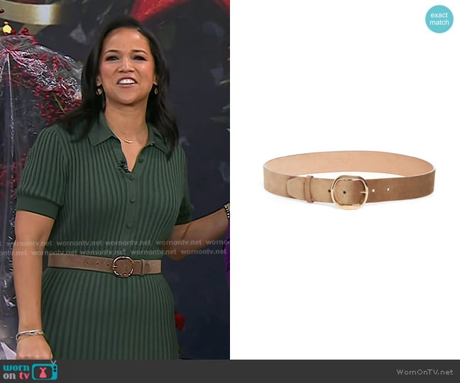 Gabriela Hearst Elster Suede Belt worn by Laura Jarrett on Today