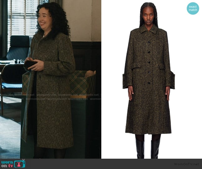 Ganni Herringbone Wool Coat worn by Marissa Gold (Sarah Steele) on Elsbeth