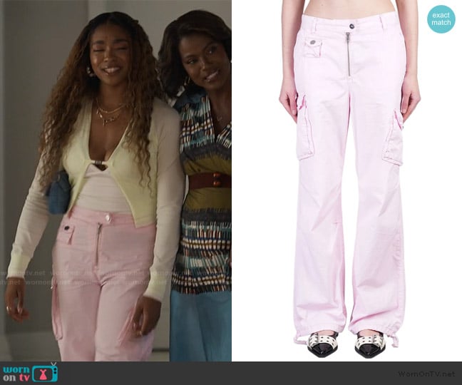 Ganni Pants In Rose-pink Cotton worn by Lisa (Simone Joy Jones) on Bel-Air