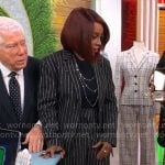 Gayle King’s black pinstripe suit on CBS Mornings