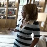 Gayle King’s blue striped polo dress on CBS Mornings