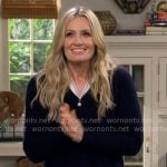 Gemma’s navy layered v-neck sweater on The Neighborhood