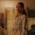 Genevieve’s grey jacket on Emily in Paris