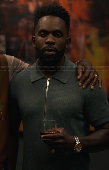 Geoffrey's green half zip shirt on Bel-Air