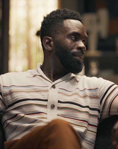 Geoffrey's white striped shirt on Bel-Air