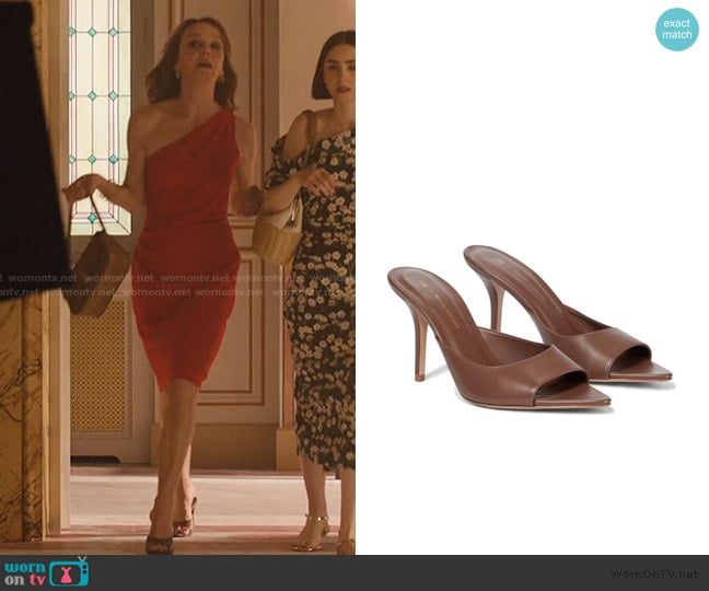 Gia Borghini Perni 04 Mules worn by Sylvie (Philippine Leroy-Beaulieu) on Emily in Paris