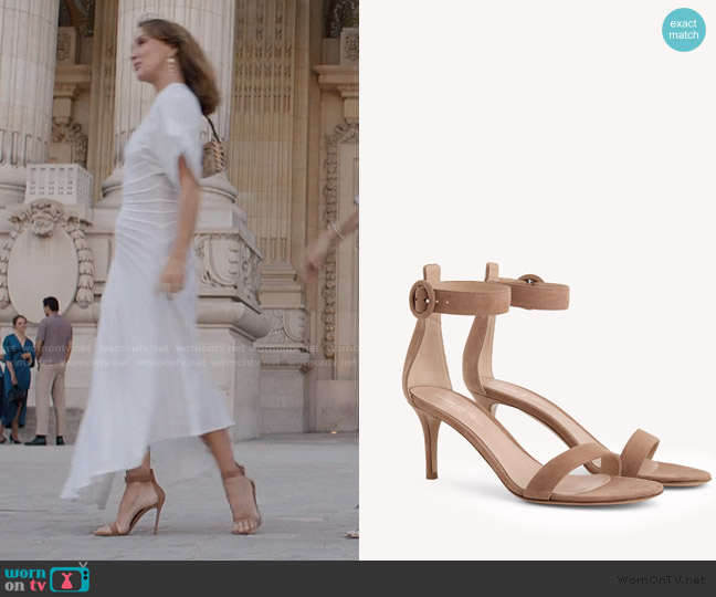 Gianvito Rossi Portofino 70 worn by Sylvie (Philippine Leroy-Beaulieu) on Emily in Paris