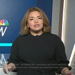 Gilma Avalos’s black tweed knit dress on NBC News Daily