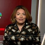 Gilma Avalos's black floral print blouse on NBC News Daily