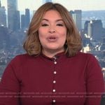 Gilma Avalos's red cardigan on NBC News Daily