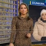 Ginger’s brown leopard print midi dress on Good Morning America
