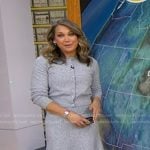 Ginger's grey knit cardigan and skirt on Good Morning America