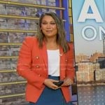 Ginger’s orange blazer and blue skirt on Good Morning America