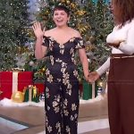 Ginnifer Goodwin’s floral off shoulder top and pants on The Jennifer Hudson Show