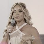 Gizelle’s halter maxi dress on The Real Housewives of Potomac